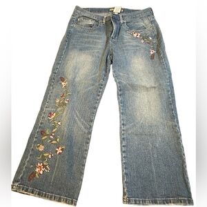 Vintage Z. Cavaricci Jeans 80s 90s Floral Embroidery Women’s  Size‎ 14